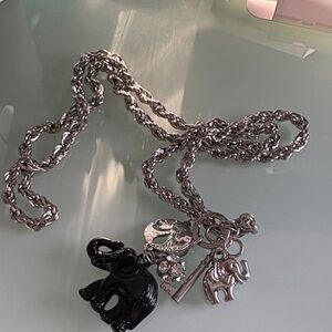 Silver Elephant Charm Necklace